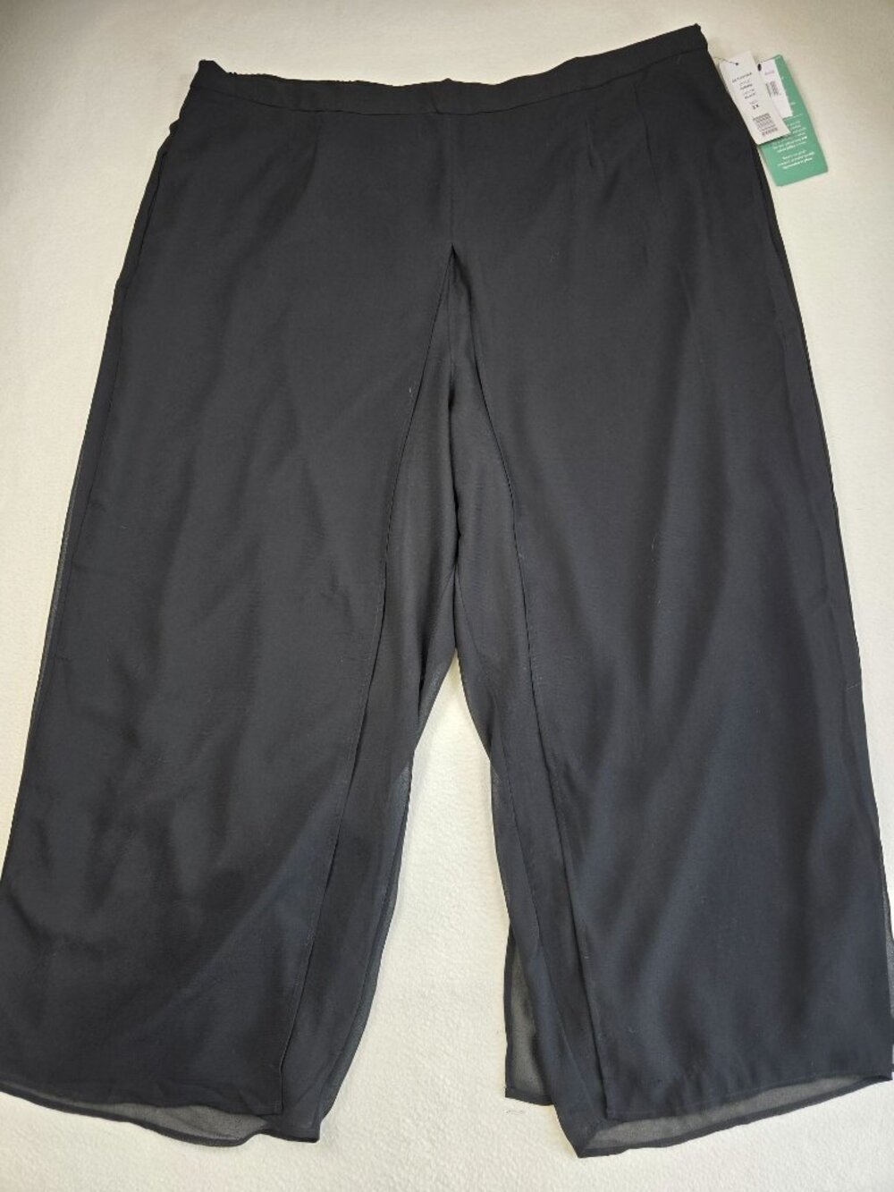 NEW Scarlett 3X Black Layered Wide Leg Pants Elastic Pull On